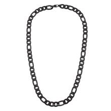 Classic Hip-Pop 7mm 9mm 14mm Black Plated Stainless Steel Figaro Chain